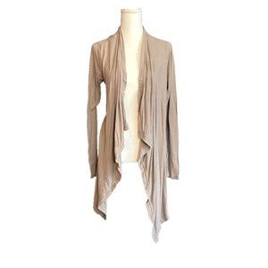 BCBGMAXAZRIA Taupe Draped Cardigan
